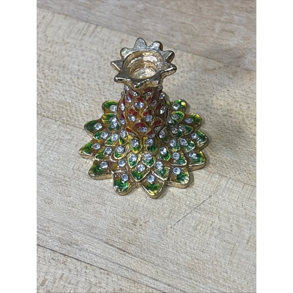 Pierre Lorren Faberge Egg Stand Crystal Enamel Gold Tone Replacement Base